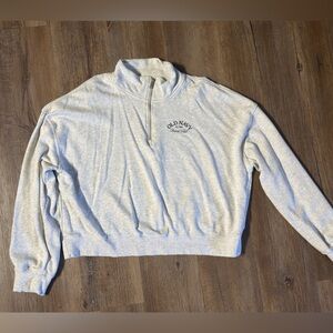 Old Navy Light Heather Gray Half-Zip Sweatshirt